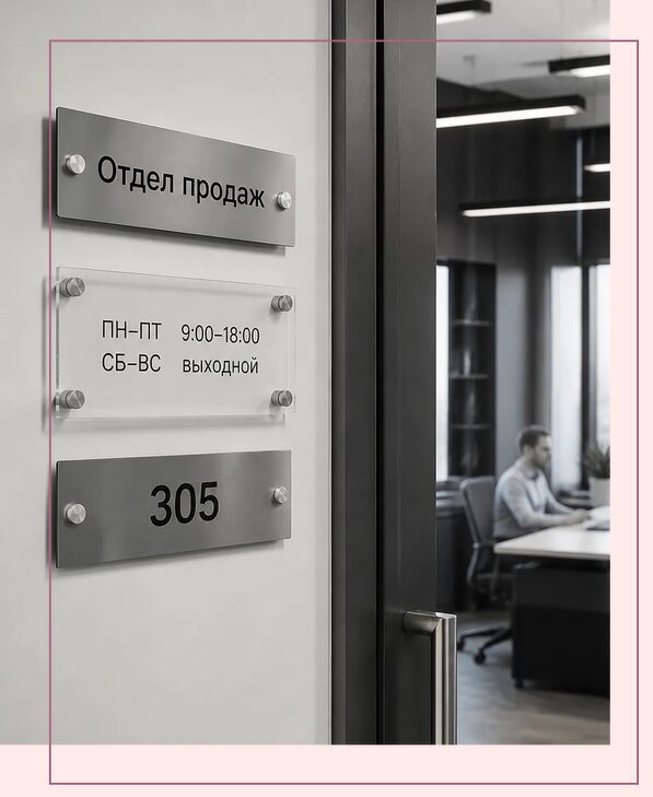 Офисные таблички на дверь в Кирове по цене от 4981 р. | Аванза-Кро